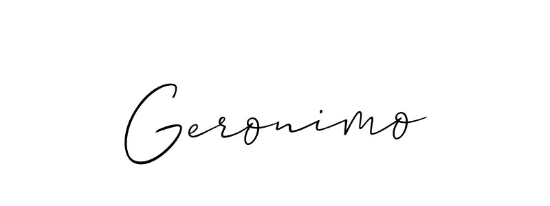 How to make Geronimo signature? Allison_Script is a professional autograph style. Create handwritten signature for Geronimo name. Geronimo signature style 2 images and pictures png