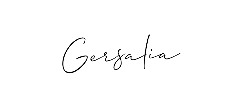Allison_Script is a professional signature style that is perfect for those who want to add a touch of class to their signature. It is also a great choice for those who want to make their signature more unique. Get Gersalia name to fancy signature for free. Gersalia signature style 2 images and pictures png