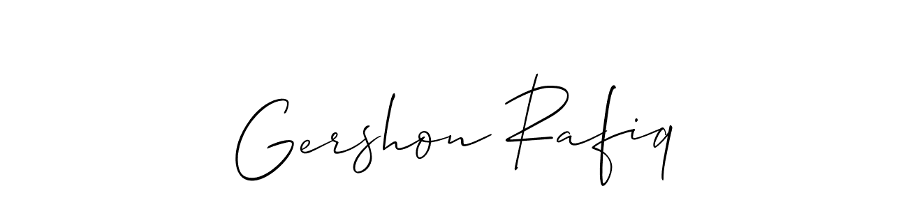 See photos of Gershon Rafiq official signature by Spectra . Check more albums & portfolios. Read reviews & check more about Allison_Script font. Gershon Rafiq signature style 2 images and pictures png