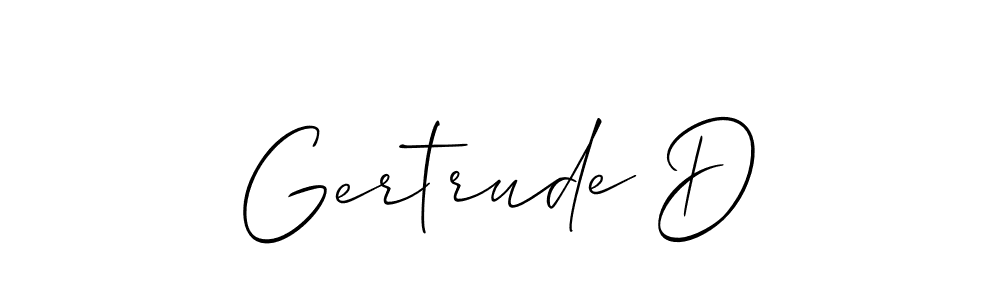 if you are searching for the best signature style for your name Gertrude D. so please give up your signature search. here we have designed multiple signature styles  using Allison_Script. Gertrude D signature style 2 images and pictures png