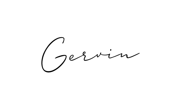 Design your own signature with our free online signature maker. With this signature software, you can create a handwritten (Allison_Script) signature for name Gervin. Gervin signature style 2 images and pictures png