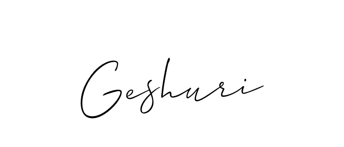 How to make Geshuri name signature. Use Allison_Script style for creating short signs online. This is the latest handwritten sign. Geshuri signature style 2 images and pictures png