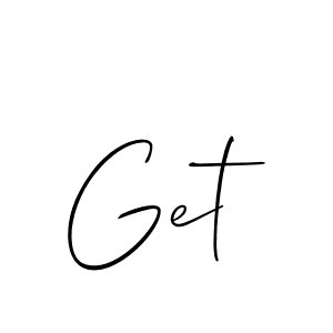 Design your own signature with our free online signature maker. With this signature software, you can create a handwritten (Allison_Script) signature for name Get. Get signature style 2 images and pictures png