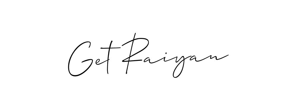 How to Draw Get Raiyan signature style? Allison_Script is a latest design signature styles for name Get Raiyan. Get Raiyan signature style 2 images and pictures png