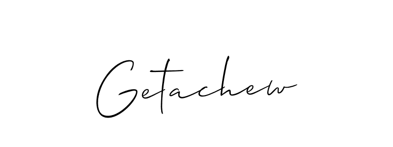 How to make Getachew signature? Allison_Script is a professional autograph style. Create handwritten signature for Getachew name. Getachew signature style 2 images and pictures png