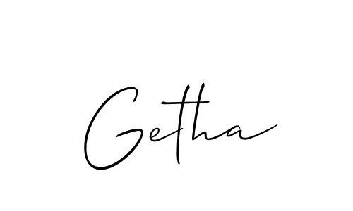 How to Draw Getha signature style? Allison_Script is a latest design signature styles for name Getha. Getha signature style 2 images and pictures png