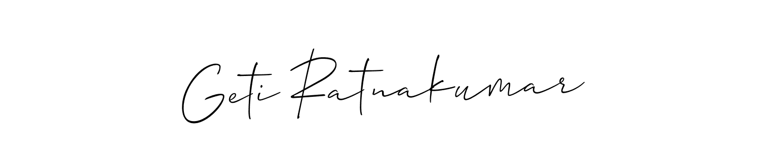 Best and Professional Signature Style for Geti Ratnakumar. Allison_Script Best Signature Style Collection. Geti Ratnakumar signature style 2 images and pictures png