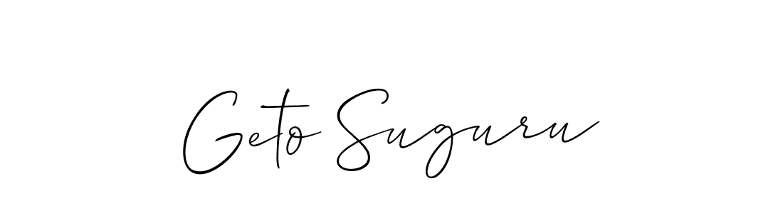 Allison_Script is a professional signature style that is perfect for those who want to add a touch of class to their signature. It is also a great choice for those who want to make their signature more unique. Get Geto Suguru name to fancy signature for free. Geto Suguru signature style 2 images and pictures png