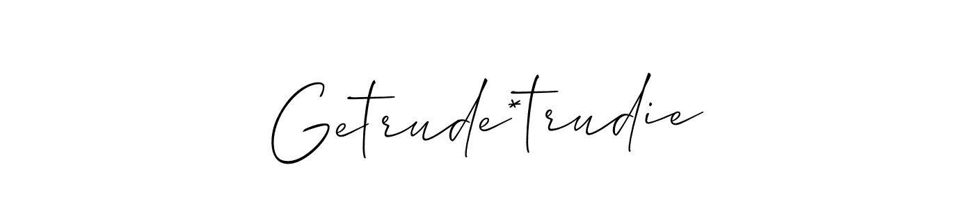 The best way (Allison_Script) to make a short signature is to pick only two or three words in your name. The name Getrude*trudie include a total of six letters. For converting this name. Getrude*trudie signature style 2 images and pictures png