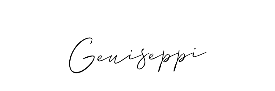 How to make Geuiseppi signature? Allison_Script is a professional autograph style. Create handwritten signature for Geuiseppi name. Geuiseppi signature style 2 images and pictures png