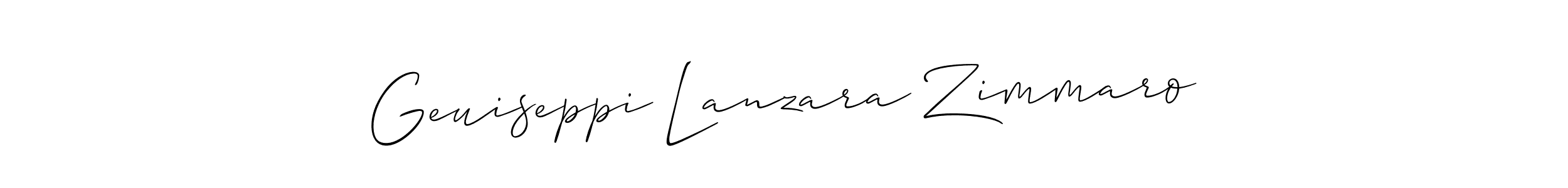 Make a beautiful signature design for name Geuiseppi Lanzara Zimmaro. With this signature (Allison_Script) style, you can create a handwritten signature for free. Geuiseppi Lanzara Zimmaro signature style 2 images and pictures png