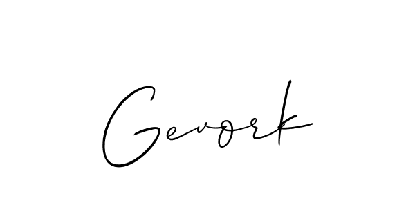 Design your own signature with our free online signature maker. With this signature software, you can create a handwritten (Allison_Script) signature for name Gevork. Gevork signature style 2 images and pictures png