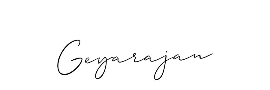 The best way (Allison_Script) to make a short signature is to pick only two or three words in your name. The name Geyarajan include a total of six letters. For converting this name. Geyarajan signature style 2 images and pictures png