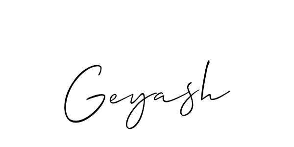 Design your own signature with our free online signature maker. With this signature software, you can create a handwritten (Allison_Script) signature for name Geyash. Geyash signature style 2 images and pictures png