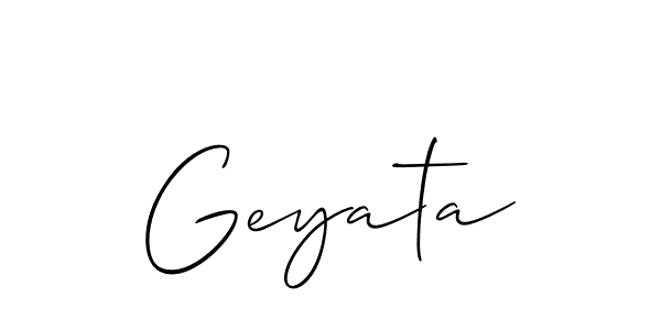 Design your own signature with our free online signature maker. With this signature software, you can create a handwritten (Allison_Script) signature for name Geyata. Geyata signature style 2 images and pictures png