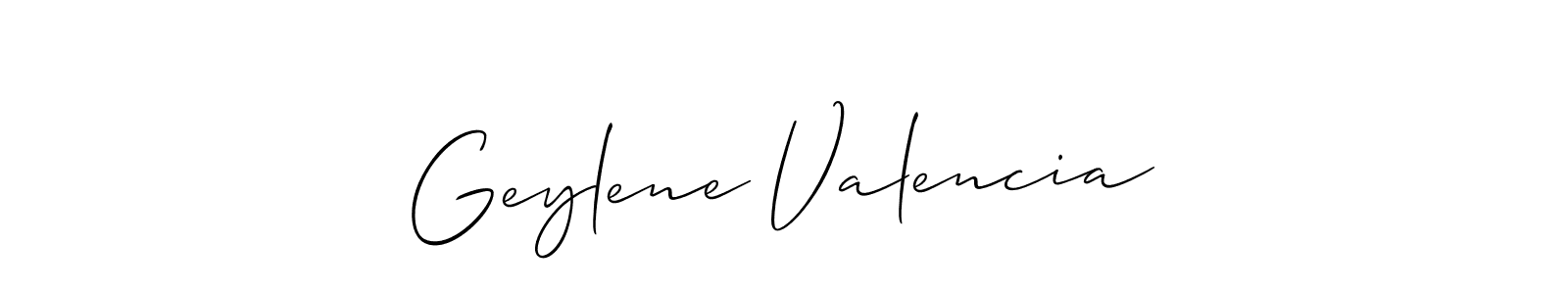 Create a beautiful signature design for name Geylene Valencia. With this signature (Allison_Script) fonts, you can make a handwritten signature for free. Geylene Valencia signature style 2 images and pictures png