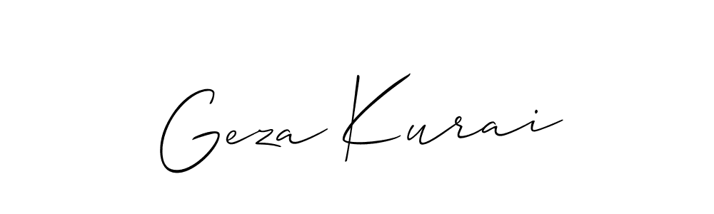 You should practise on your own different ways (Allison_Script) to write your name (Geza Kurai) in signature. don't let someone else do it for you. Geza Kurai signature style 2 images and pictures png