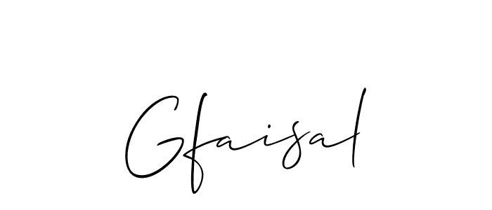 Also we have Gfaisal name is the best signature style. Create professional handwritten signature collection using Allison_Script autograph style. Gfaisal signature style 2 images and pictures png