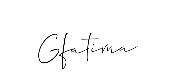 Use a signature maker to create a handwritten signature online. With this signature software, you can design (Allison_Script) your own signature for name Gfatima. Gfatima signature style 2 images and pictures png