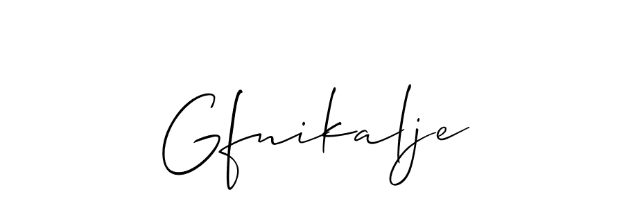 Make a beautiful signature design for name Gfnikalje. With this signature (Allison_Script) style, you can create a handwritten signature for free. Gfnikalje signature style 2 images and pictures png