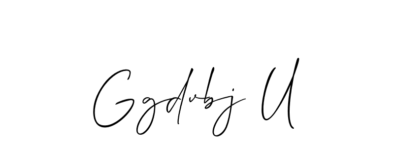 How to Draw Ggdvbj U signature style? Allison_Script is a latest design signature styles for name Ggdvbj U. Ggdvbj U signature style 2 images and pictures png