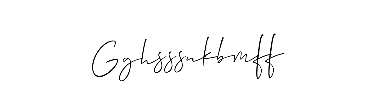 Allison_Script is a professional signature style that is perfect for those who want to add a touch of class to their signature. It is also a great choice for those who want to make their signature more unique. Get Gghsssnkbmff name to fancy signature for free. Gghsssnkbmff signature style 2 images and pictures png