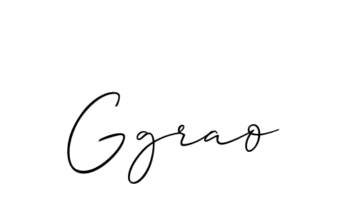 Allison_Script is a professional signature style that is perfect for those who want to add a touch of class to their signature. It is also a great choice for those who want to make their signature more unique. Get Ggrao name to fancy signature for free. Ggrao signature style 2 images and pictures png