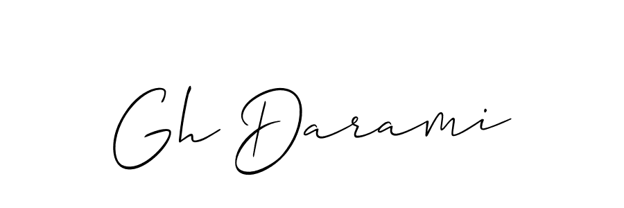 The best way (Allison_Script) to make a short signature is to pick only two or three words in your name. The name Gh Darami include a total of six letters. For converting this name. Gh Darami signature style 2 images and pictures png