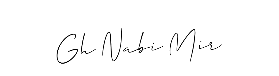 How to make Gh Nabi Mir name signature. Use Allison_Script style for creating short signs online. This is the latest handwritten sign. Gh Nabi Mir signature style 2 images and pictures png