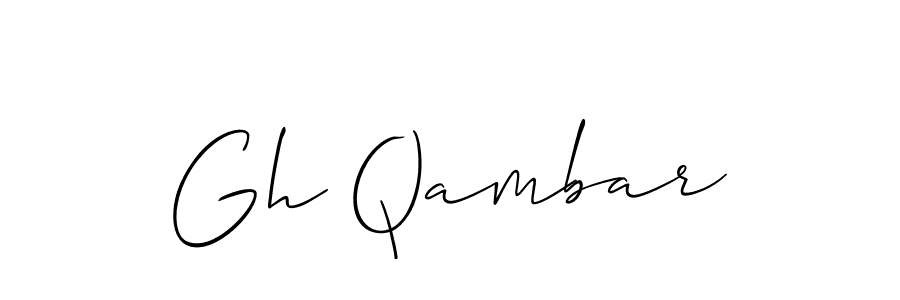 Use a signature maker to create a handwritten signature online. With this signature software, you can design (Allison_Script) your own signature for name Gh Qambar. Gh Qambar signature style 2 images and pictures png