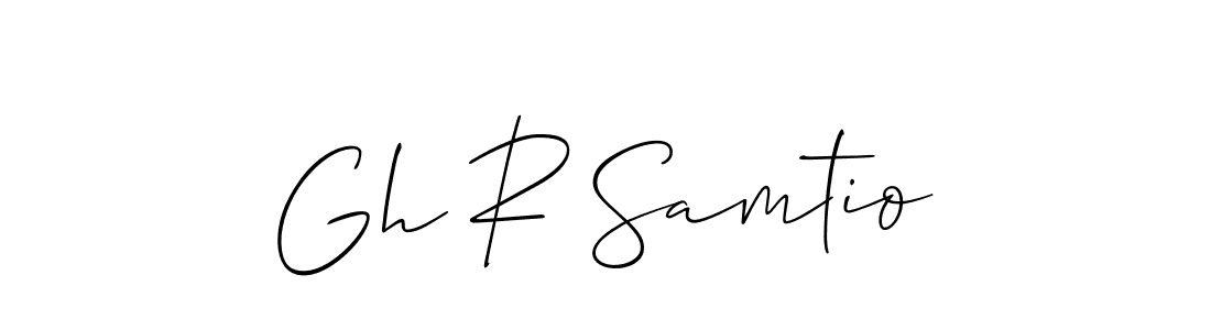 Use a signature maker to create a handwritten signature online. With this signature software, you can design (Allison_Script) your own signature for name Gh R Samtio. Gh R Samtio signature style 2 images and pictures png