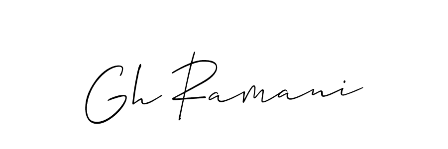 Use a signature maker to create a handwritten signature online. With this signature software, you can design (Allison_Script) your own signature for name Gh Ramani. Gh Ramani signature style 2 images and pictures png