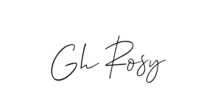 How to make Gh Rosy name signature. Use Allison_Script style for creating short signs online. This is the latest handwritten sign. Gh Rosy signature style 2 images and pictures png