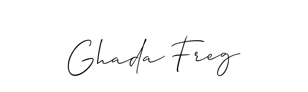 It looks lik you need a new signature style for name Ghada Freg. Design unique handwritten (Allison_Script) signature with our free signature maker in just a few clicks. Ghada Freg signature style 2 images and pictures png