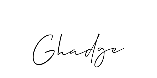 Allison_Script is a professional signature style that is perfect for those who want to add a touch of class to their signature. It is also a great choice for those who want to make their signature more unique. Get Ghadge name to fancy signature for free. Ghadge signature style 2 images and pictures png