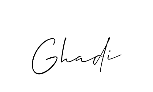 Design your own signature with our free online signature maker. With this signature software, you can create a handwritten (Allison_Script) signature for name Ghadi. Ghadi signature style 2 images and pictures png