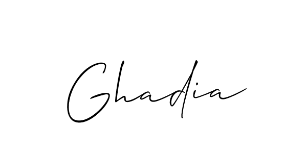 The best way (Allison_Script) to make a short signature is to pick only two or three words in your name. The name Ghadia include a total of six letters. For converting this name. Ghadia signature style 2 images and pictures png