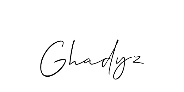 How to Draw Ghadyz signature style? Allison_Script is a latest design signature styles for name Ghadyz. Ghadyz signature style 2 images and pictures png