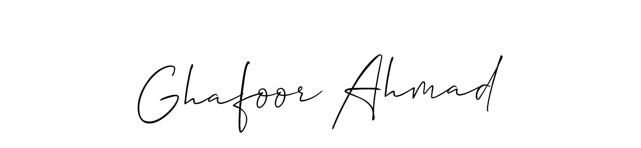 Make a short Ghafoor Ahmad signature style. Manage your documents anywhere anytime using Allison_Script. Create and add eSignatures, submit forms, share and send files easily. Ghafoor Ahmad signature style 2 images and pictures png