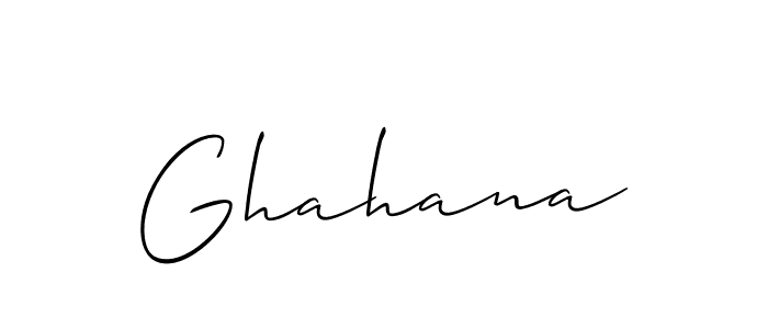 Make a beautiful signature design for name Ghahana. With this signature (Allison_Script) style, you can create a handwritten signature for free. Ghahana signature style 2 images and pictures png