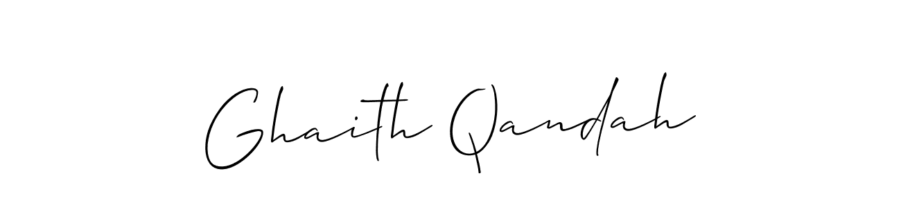 The best way (Allison_Script) to make a short signature is to pick only two or three words in your name. The name Ghaith Qandah include a total of six letters. For converting this name. Ghaith Qandah signature style 2 images and pictures png