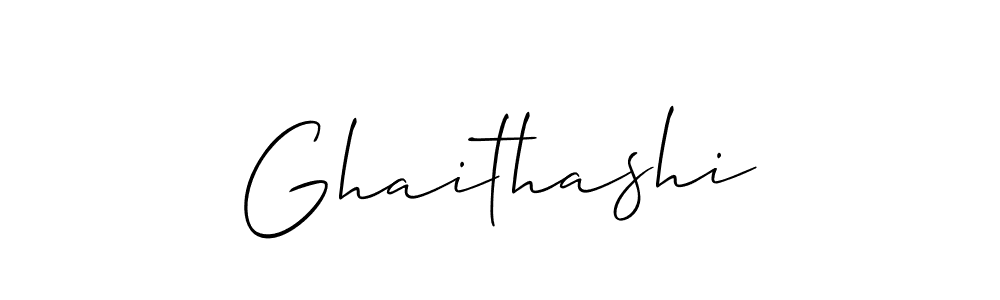 How to make Ghaithashi signature? Allison_Script is a professional autograph style. Create handwritten signature for Ghaithashi name. Ghaithashi signature style 2 images and pictures png