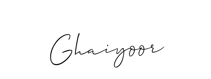 Also You can easily find your signature by using the search form. We will create Ghaiyoor name handwritten signature images for you free of cost using Allison_Script sign style. Ghaiyoor signature style 2 images and pictures png