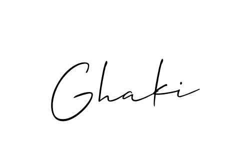 Make a beautiful signature design for name Ghaki. With this signature (Allison_Script) style, you can create a handwritten signature for free. Ghaki signature style 2 images and pictures png
