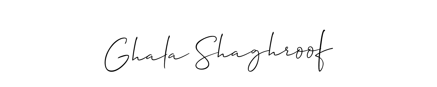 Make a beautiful signature design for name Ghala Shaghroof. With this signature (Allison_Script) style, you can create a handwritten signature for free. Ghala Shaghroof signature style 2 images and pictures png