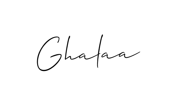 Design your own signature with our free online signature maker. With this signature software, you can create a handwritten (Allison_Script) signature for name Ghalaa. Ghalaa signature style 2 images and pictures png