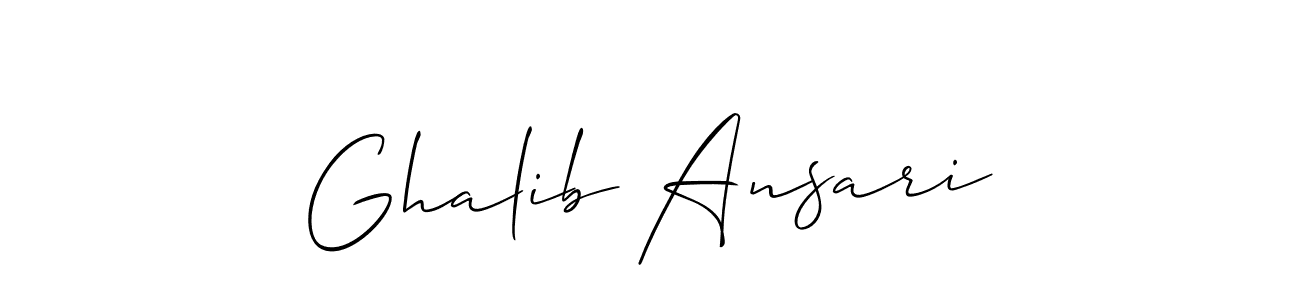 Make a beautiful signature design for name Ghalib Ansari. With this signature (Allison_Script) style, you can create a handwritten signature for free. Ghalib Ansari signature style 2 images and pictures png