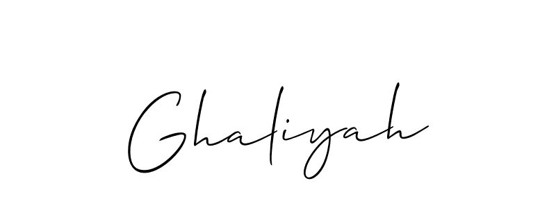 if you are searching for the best signature style for your name Ghaliyah. so please give up your signature search. here we have designed multiple signature styles  using Allison_Script. Ghaliyah signature style 2 images and pictures png