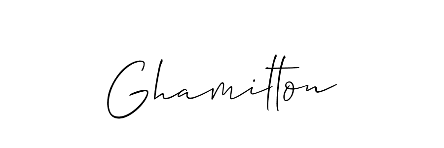 Use a signature maker to create a handwritten signature online. With this signature software, you can design (Allison_Script) your own signature for name Ghamilton. Ghamilton signature style 2 images and pictures png
