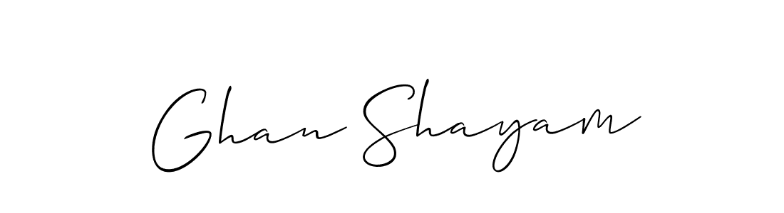 Use a signature maker to create a handwritten signature online. With this signature software, you can design (Allison_Script) your own signature for name Ghan Shayam. Ghan Shayam signature style 2 images and pictures png